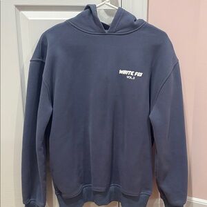 White Fox blue/gray hoodie with white writing size: XS/S